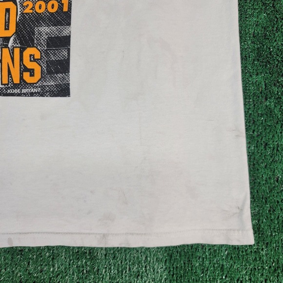 RARE Vintage 2001 LA Lakers Kobe Bryant Shaq Back to Back Champions Shirt Men XL - Picture 7 of 13